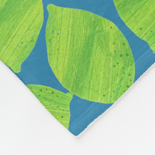 Fruchtige grüne Grenzen auf blauem Hintergrund, um Fleecedecke (Ecke)