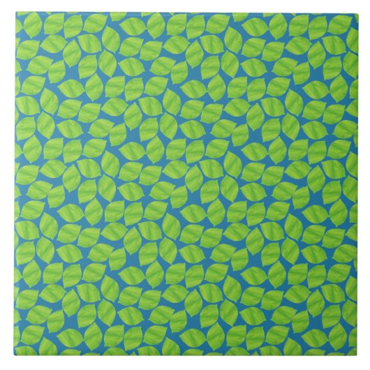 Fruchtige grüne Grenzen auf blauem Hintergrund, um Fliese (Vorderseite)