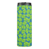 Fruchtige grüne Grenzen auf blauem Hintergrund, um Thermosbecher (Rückseite)