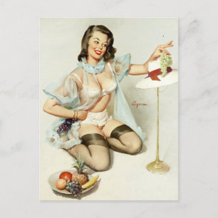 Fruchtige Pin Up Postkarte