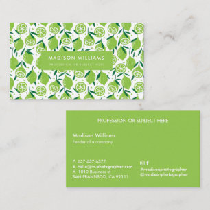 Fruchtige stilvolle Trendy Modern Business Card Visitenkarte