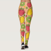 Fruchtige Tapete: Erdbeeren, Zitronen, Kiwis. Leggings (Rückseite)