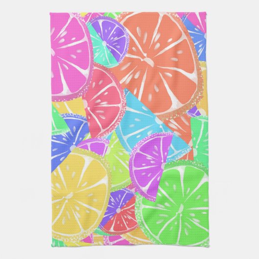 Fruchtige Tutti farbige Fruchtscheiben Geschirrtuch (Vertikal)