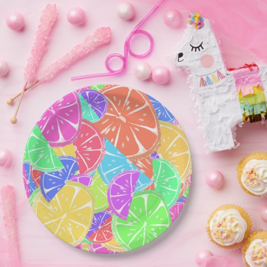 Fruchtige Tutti farbige Fruchtscheiben Pappteller (Party)