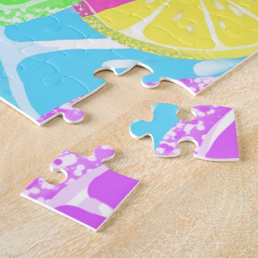 Fruchtige Tutti farbige Fruchtscheiben Puzzle (Seite)