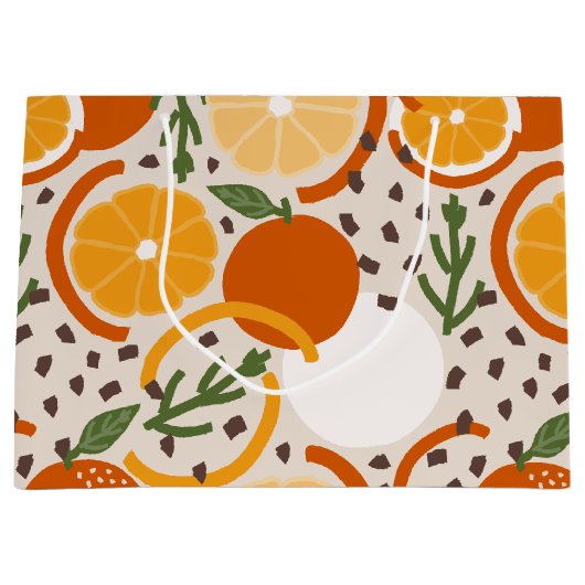 Fruchtige Zitrusfrucht Sommer Retro Küche Große Geschenktüte (Vorderseite)