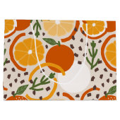 Fruchtige Zitrusfrucht Sommer Retro Küche Große Geschenktüte (Rückseite)