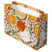 Fruchtige Zitrusfrucht Sommer Retro Küche Große Geschenktüte (Rückseite Schrägansicht)