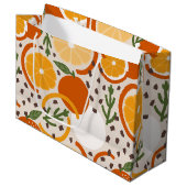 Fruchtige Zitrusfrucht Sommer Retro Küche Große Geschenktüte (Vorderseite Schrägansicht)