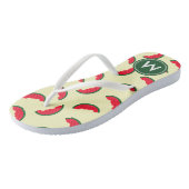 Fruchtiger Sommer-rotes Wassermelone-Monogramm Badesandalen (Schrägansicht)
