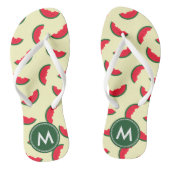 Fruchtiger Sommer-rotes Wassermelone-Monogramm Badesandalen (Fußbett)