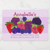 Fruchtiger Spaß Mixed Berry Design Lebensmitteletikett (Einzelnes Label)
