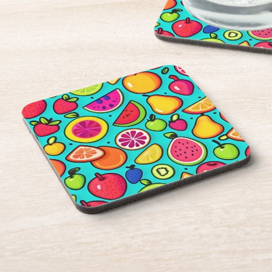 Fruchtiges Delight Pattern Getränkeuntersetzer (Linke Seite)