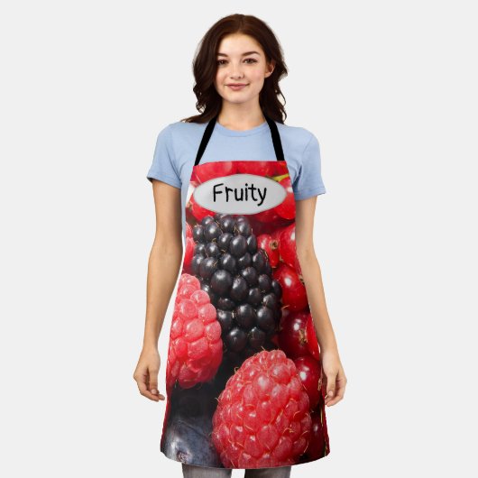 Fruchtiges frisches Foto mit Text Schürze (Getragen)