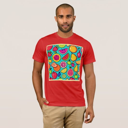 Fruchtiges Muster der Freude T-Shirt (Vorne ganz)