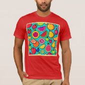 Fruchtiges Muster der Freude T-Shirt (Vorderseite)