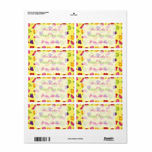 Fruchtiges Niedliches Personalisiertes Canning-Eti (Vorne)