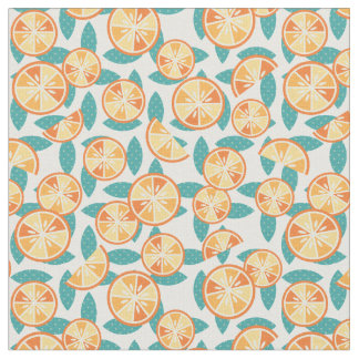 Fruchtiges Retro orange Scheibe-Muster Stoff