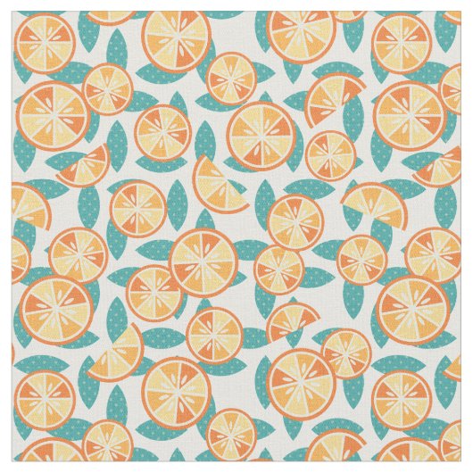 Fruchtiges Retro orange Scheibe-Muster Stoff (Nahaufnahme)