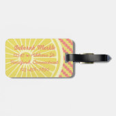 Fruchtiges Zitrusfrucht-Monogramm und Name Gepäckanhänger (Rückseite horizontal)