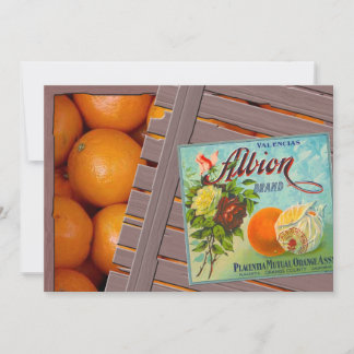 Fruchtkäfigmarke Albion Orange Einladung