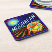 Fruchtkäfigmarke Moonbeam-Zitrusfrüchte der 40er J Getränkeuntersetzer (Linke Seite)