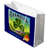 Fruchtkastenlabel Kleeblatt Navel Orange aus den 3 Große Geschenktüte (Vorderseite Schrägansicht)