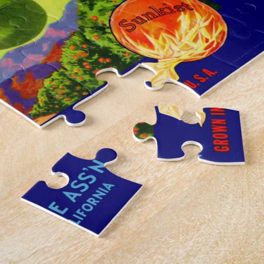 Fruchtkastenlabel Kleeblatt Navel Orange aus den 3 Puzzle (Seite)