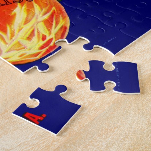 Fruchtkastenlabel Kleeblatt Navel Orange aus den 3 Puzzle (Seite)