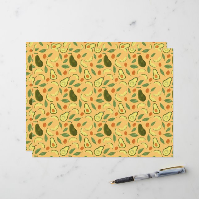 Fruchtkörbe Musterkollektion - Avocado (Vorderseite/Rückseite Beispiel)