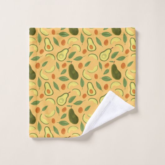 Fruchtkörbe Musterkollektion - Avocado Badhandtuch Set (Waschlappen)
