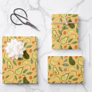 Fruchtkörbe Musterkollektion - Avocado Geschenkpapier Set