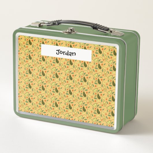 Fruchtkörbe Musterkollektion - Avocado Metall Brotdose (Vorderseite)