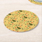 Fruchtkörbe Musterkollektion - Avocado Runder Pappuntersetzer (Angewinkelt)