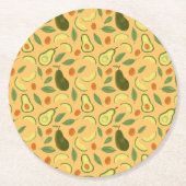 Fruchtkörbe Musterkollektion - Avocado Runder Pappuntersetzer (Vorderseite)