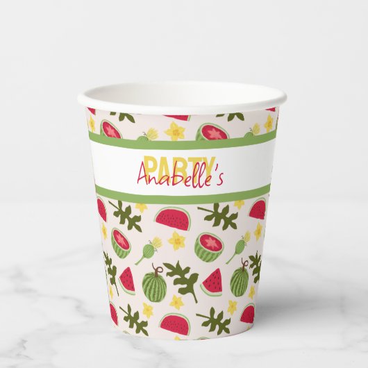 Fruchtkörbe Musterkollektion - Wassermelone Pappbecher (Vorderseite)