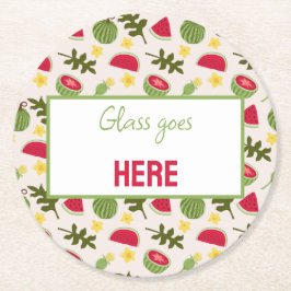 Fruchtkörbe Musterkollektion - Wassermelone Runder Pappuntersetzer