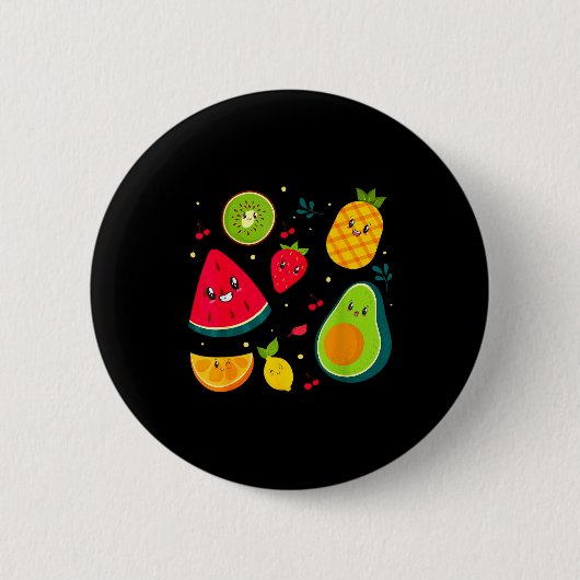 Fruchtkostüm Süßer Tee Obstsalat Männer Frauen Cou Button (Vorderseite)