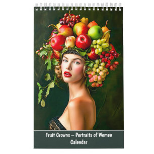 Fruchtkronen – Porträts von Frauen in botanischer  Kalender