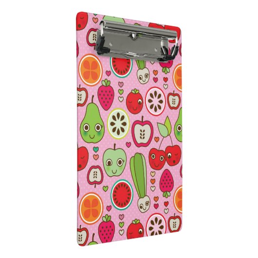 Fruchtküchen-Illustrationsmuster Mini Klemmbrett (Schrägansicht)