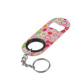 Fruchtküchen-Illustrationsmuster Schlüsselanhänger Flaschenöffner (Rückseite Schrägansicht)
