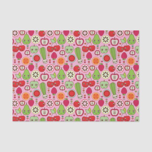 Fruchtküchen-Illustrationsmuster Seidenpapier (Vorderseite)