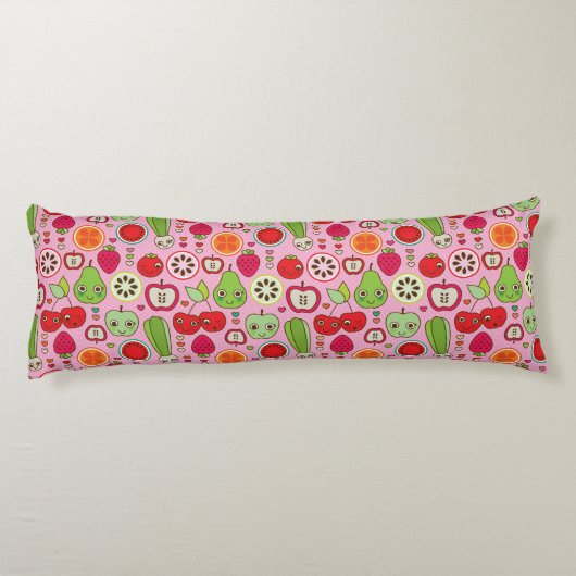 Fruchtküchen-Illustrationsmuster Seitenschläferkissen (Rückseite)