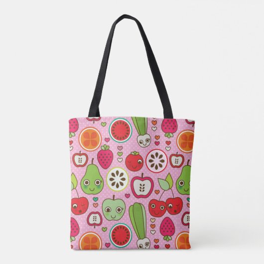 Fruchtküchen-Illustrationsmuster Tasche (Rückseite)