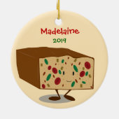 Fruchtkuchen Name Jahr Weihnachten Keramikornament (Hinten)