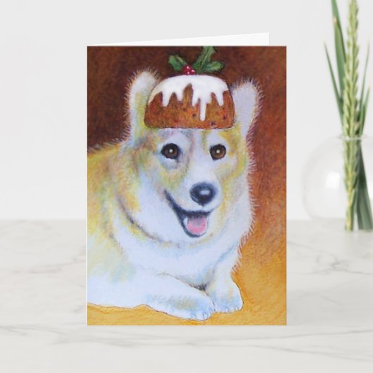 Fruchtkuchen-Pflaumenpudding-Weihnachtskarte Feiertagskarte (Vorderseite)