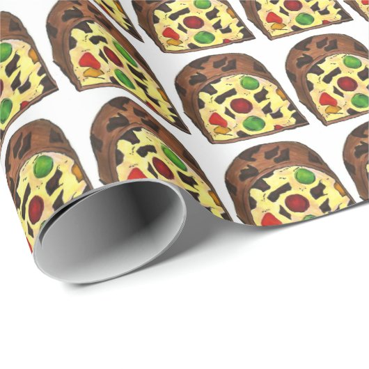 Fruchtkuchen Slice Weihnachtsfest Backfood Geschenkpapier (Rolleneckpunkt)