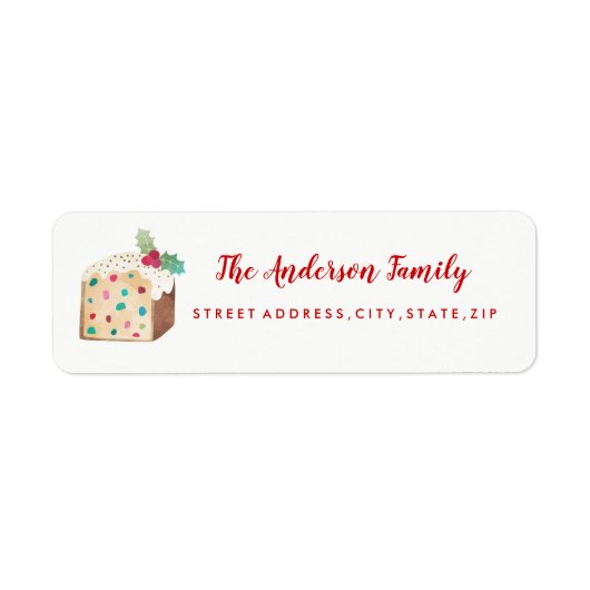 Fruchtkuchen Weihnachts-Rücksendeadresse (Vorne)