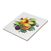 Fruchtkünstlerbirne, grüner Apfel, Pflaumenschwanz Fliese (Seite)