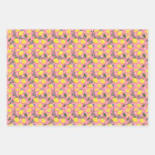 Fruchtlemonen auf hellrosa, lilac und Sky Blue Geschenkpapier Set (Vorderseite)